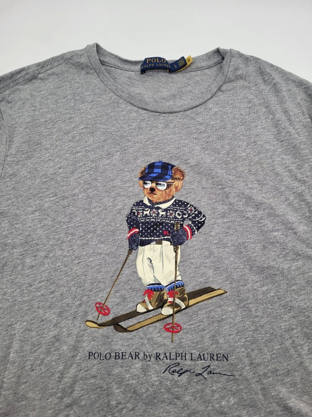 Polo Ralph Lauren Men's LG Ski Bear Short Sleeve Graphic Jersey T-Shirt Gray